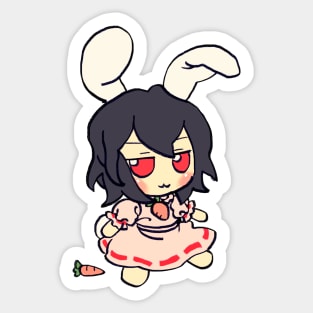 Mudwizard draws pastel tewi inaba fumo plush with a carrot/ touhou memes Sticker